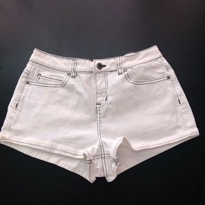 white denim shorts